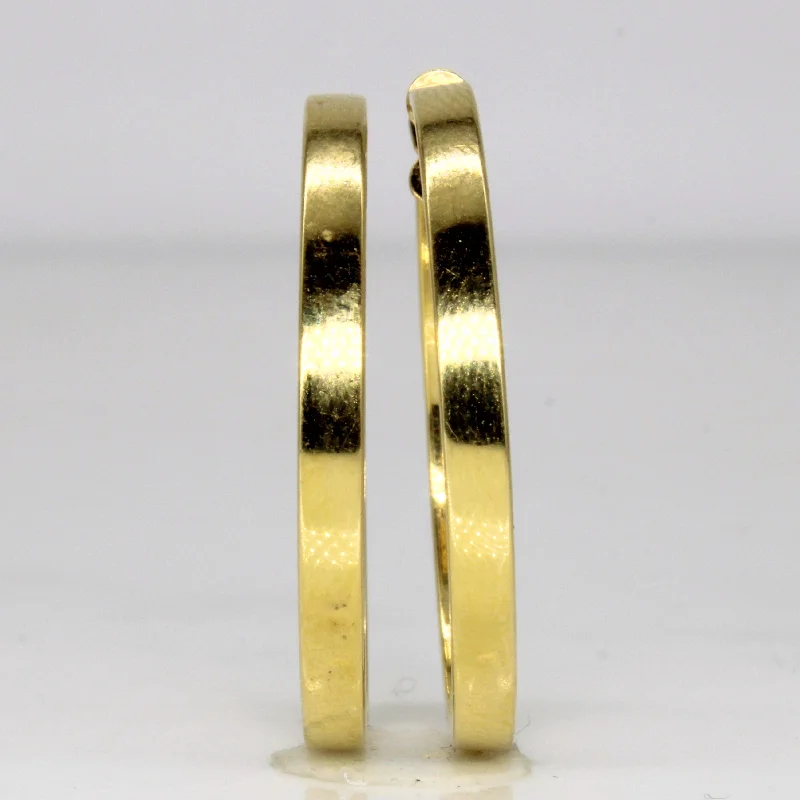 Hoop earrings with open designs for a modern, lighthearted vibe-18k Yellow Gold Hoop Earrings