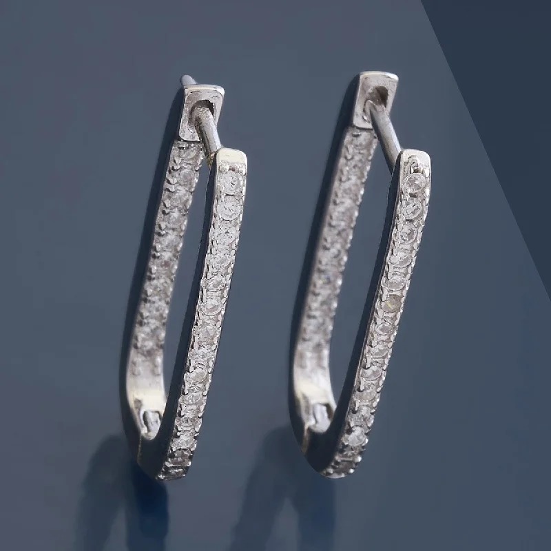 Best hoop earrings with minimal embellishments for a sleek and modern look-92.5 Silver Earring 176454