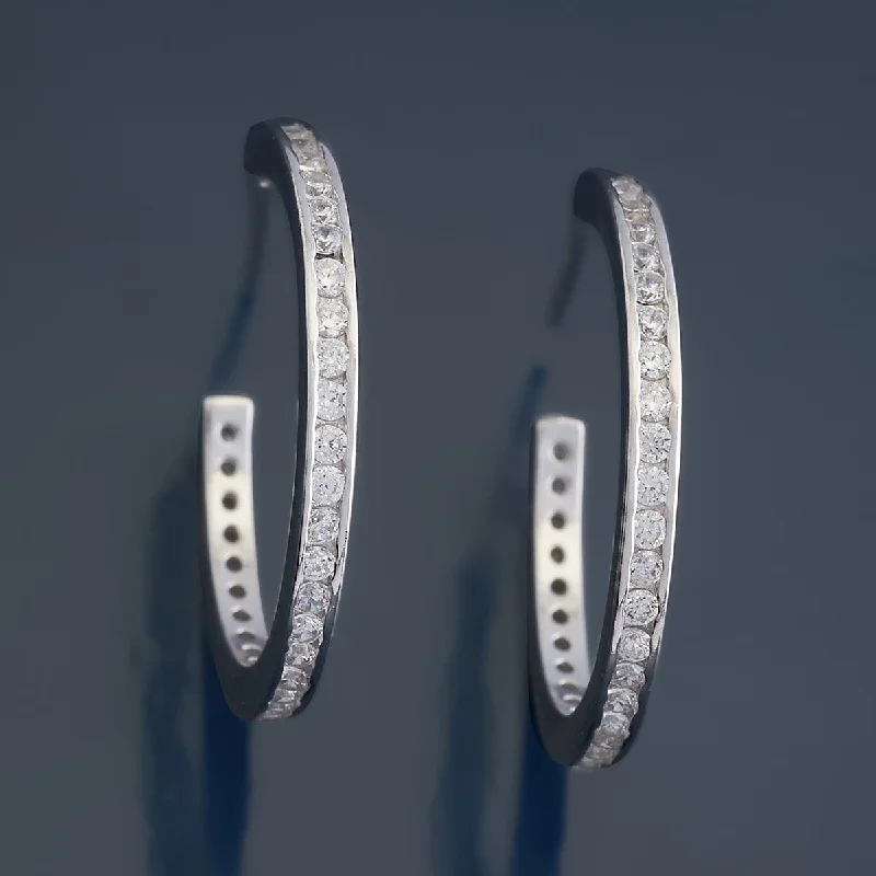 Hoop earrings with hammered copper for a warm and rustic aesthetic-92.5 Silver Earring 176547