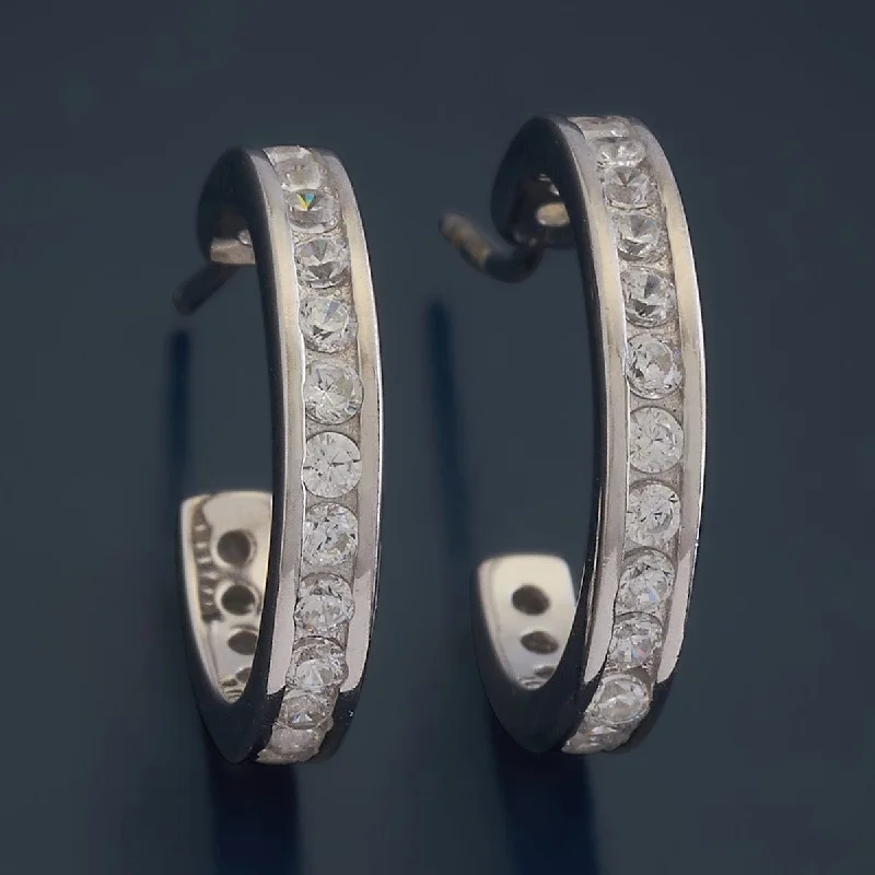 Best hoop earrings with geometric shapes for a modern and artistic appeal-92.5 Silver Earring 176824