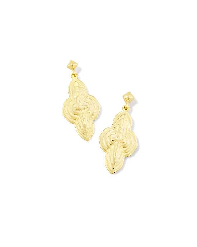 Hoop earrings with oversized designs for a bold, fashion-forward statement-Abbie Metal Drop Earring in Gold