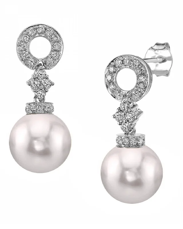 Small hoop earrings for a delicate and understated everyday wear-Akoya Pearl & Diamond Royale Earrings