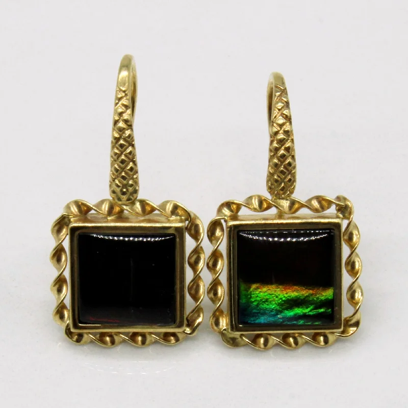 Best hoop earrings with minimal embellishments for a sleek and modern look-Ammolite Square Earrings | 2.00ctw |