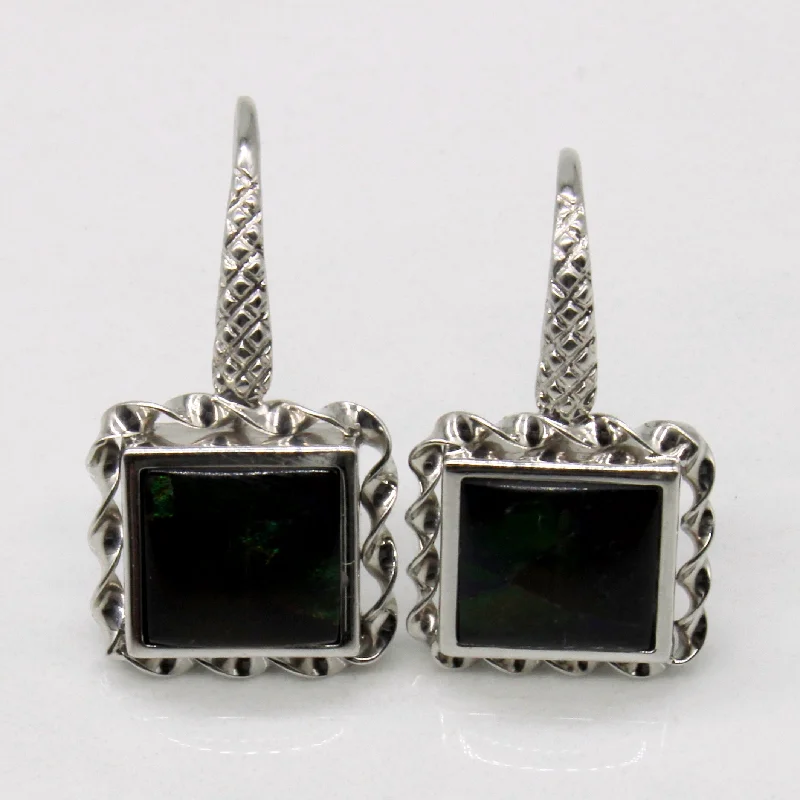 Best hoop earrings with snake-inspired designs for an edgy and fierce vibe-Ammolite Square Earrings | 2.00ctw |