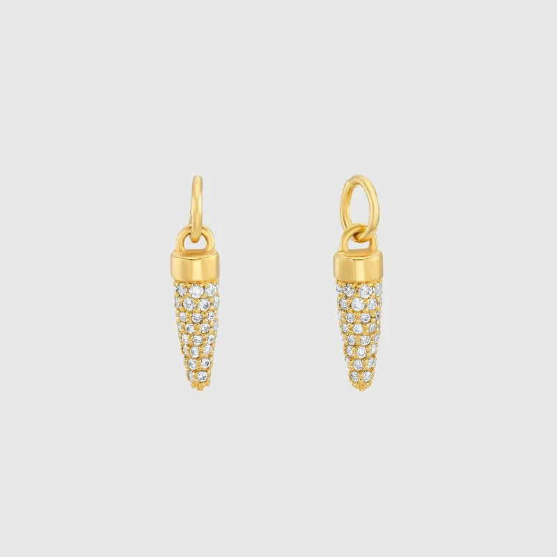 Hoop earrings with rhinestone-studded rims for a glamorous touch-Auree x @theeditbutton Gold and Cubic Zirconia Pointed Drops