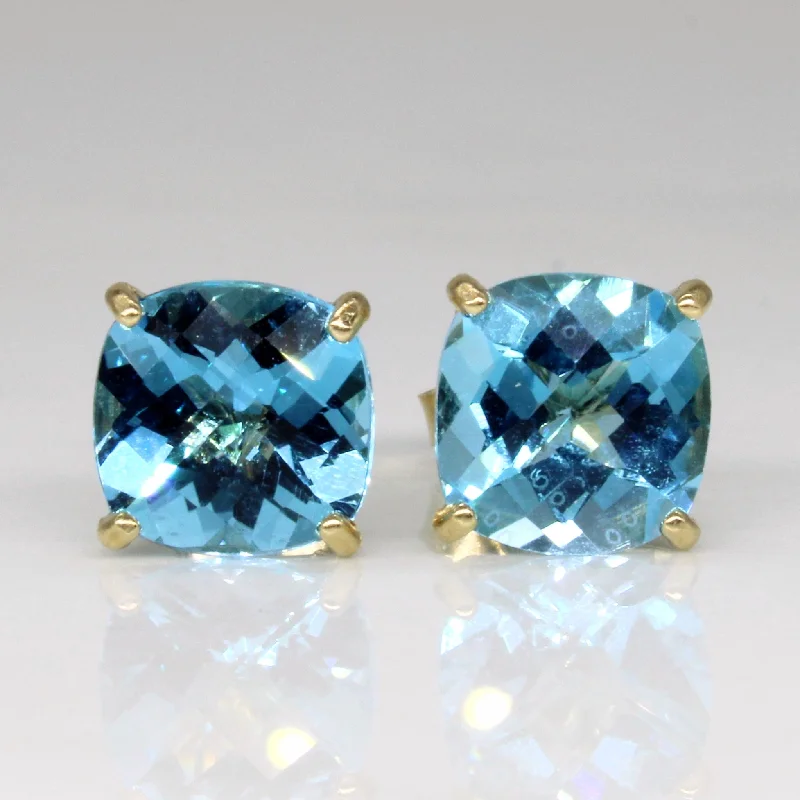 Best hoop earrings with butterfly motifs for a playful and whimsical appearance-Blue Topaz Earrings | 4.00ctw |