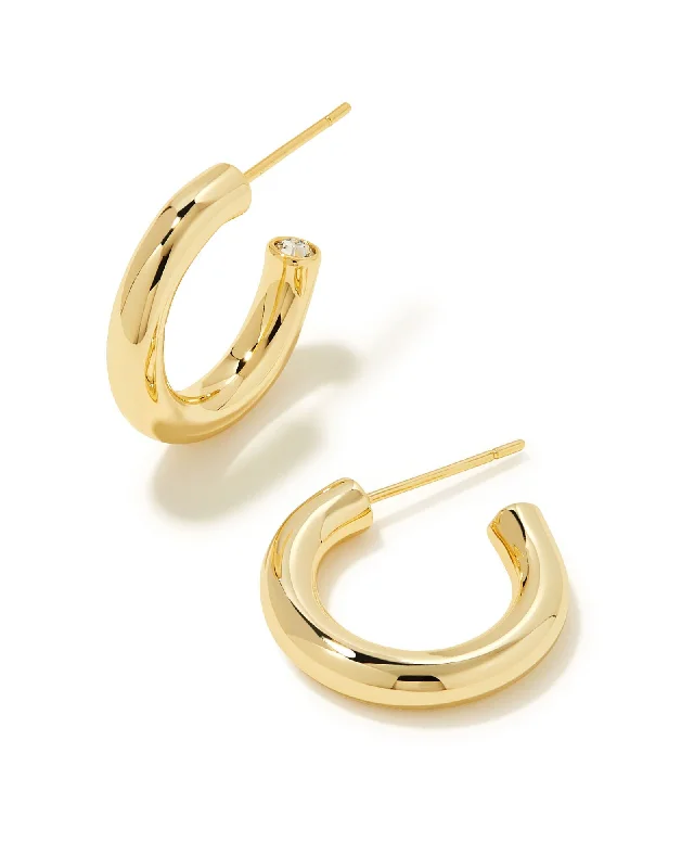 Hoop earrings with a matte black finish for a sleek, edgy vibe-Colette Huggie Earring in Gold