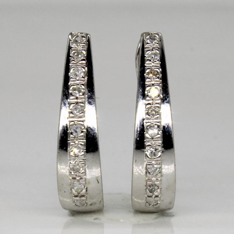 Hoop earrings with abstract shapes for an artistic and creative touch-Diamond Oval Hoop Earrings | 0.10ctw |