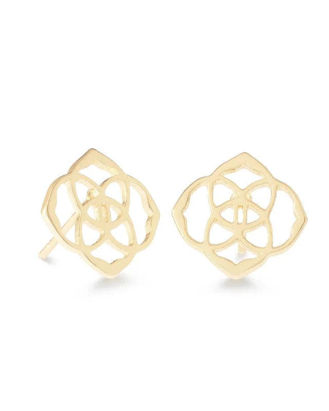 Hoop earrings with a matte finish for a sleek and sophisticated appearance-Dira Stud Earring in Gold