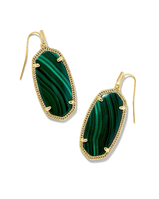 Best hoop earrings with geometric cuts for a sharp, modern appeal-Elle Earring in Gold Green Malachite