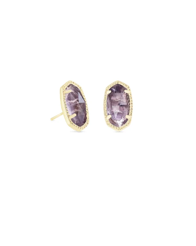 Hoop earrings with a chunky design for a bold and trendy statement-Ellie Earring in Gold Purple Amethyst