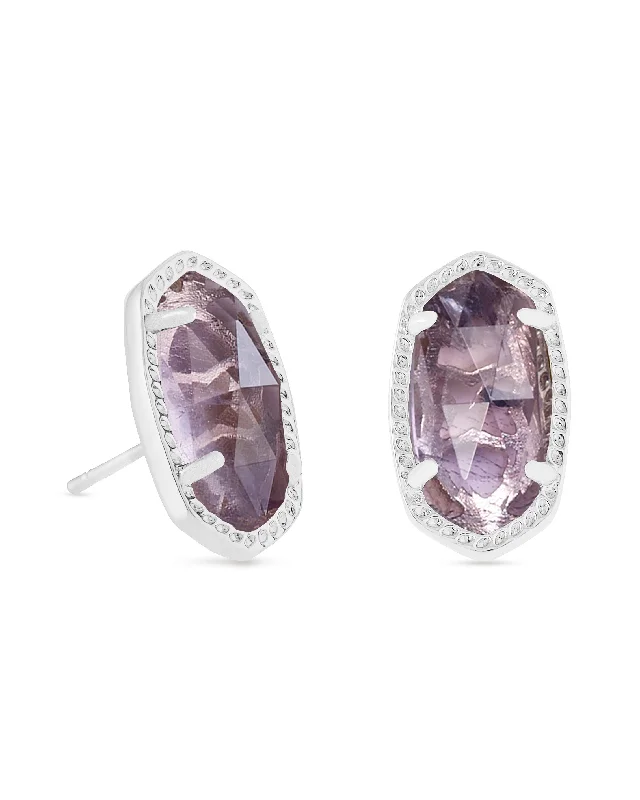 Best hoop earrings with cubic zirconia for a budget-friendly, dazzling look-Ellie Earring in Rhodium Purple Amethyst