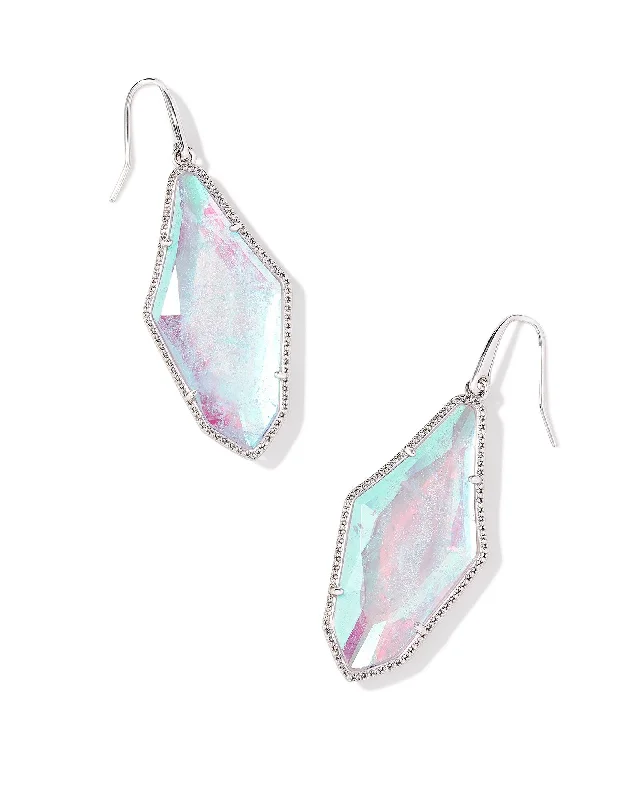 Best hoop earrings with twisted rope designs for a nautical-inspired style-Evelyn Drop Earring in Silver Rock Crystal Dichroic