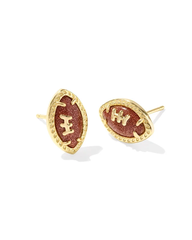 Best hoop earrings with vintage coins for a retro, antique-inspired style-Football Stud Earring in Gold