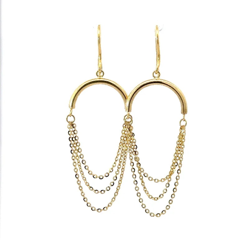 Best hoop earrings with baroque pearls for a luxurious and elegant vibe-French Hook Drop Chain Earrings