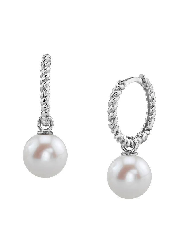 Hoop earrings with a matte finish for a sleek and sophisticated appearance-Freshwater Pearl Via Earrings