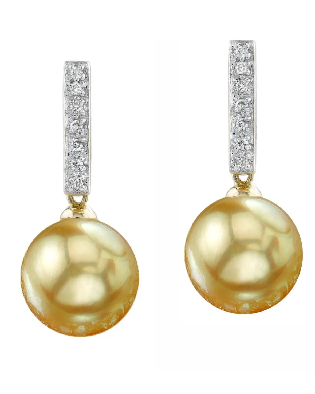 Hoop earrings with removable pendants for a versatile and customizable accessory-Golden South Sea Pearl & Diamond High Life Earrings