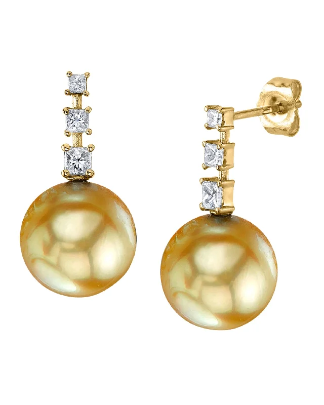 Best hoop earrings with minimal embellishments for a sleek and modern look-Golden South Sea Pearl & Diamond VIP Dangle Earrings