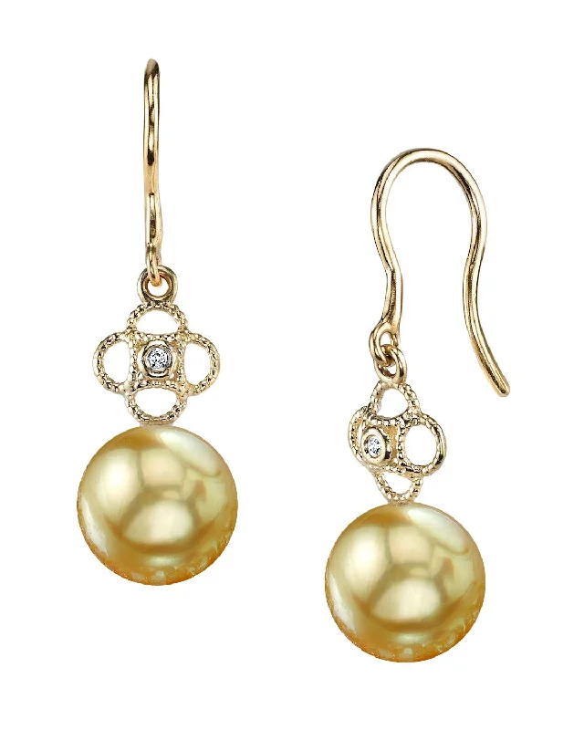 Best hoop earrings with sparkling cubic zirconia for a brilliant, budget-friendly effect-Golden South Sea Pearl & Diamond Gentry Earrings