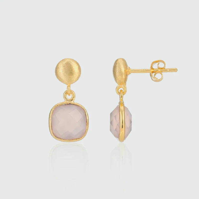 Best hoop earrings with snake-inspired designs for an edgy and fierce vibe-Iseo Pink Chalcedony & Gold Vermeil Earrings