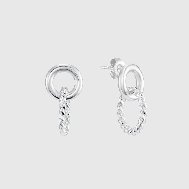 Hoop earrings with hearts for a sweet and romantic gesture-Kelso Alhambra Chunky Twisted Silver Earrings