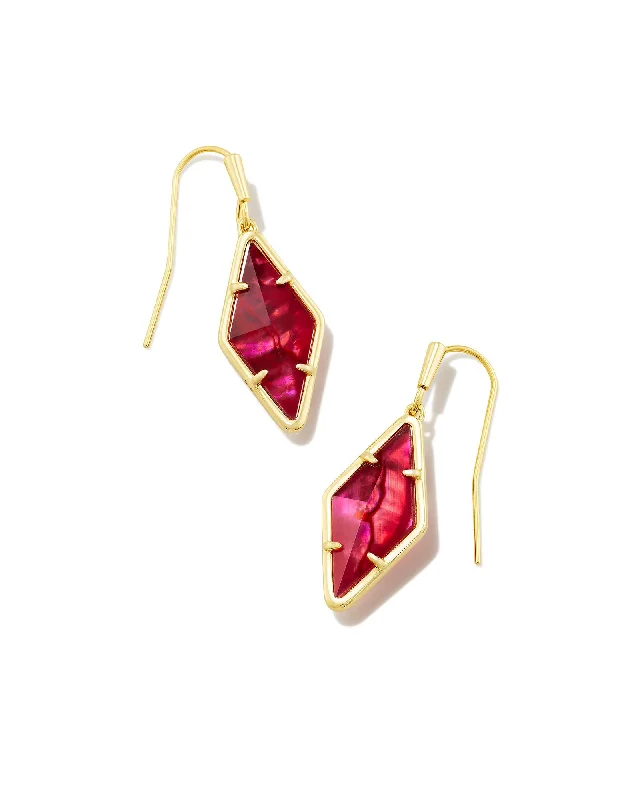 Best hoop earrings with gold-plated finishes for an affordable luxury vibe-Kinsley Drop Earring in Gold Raspberry Illusion