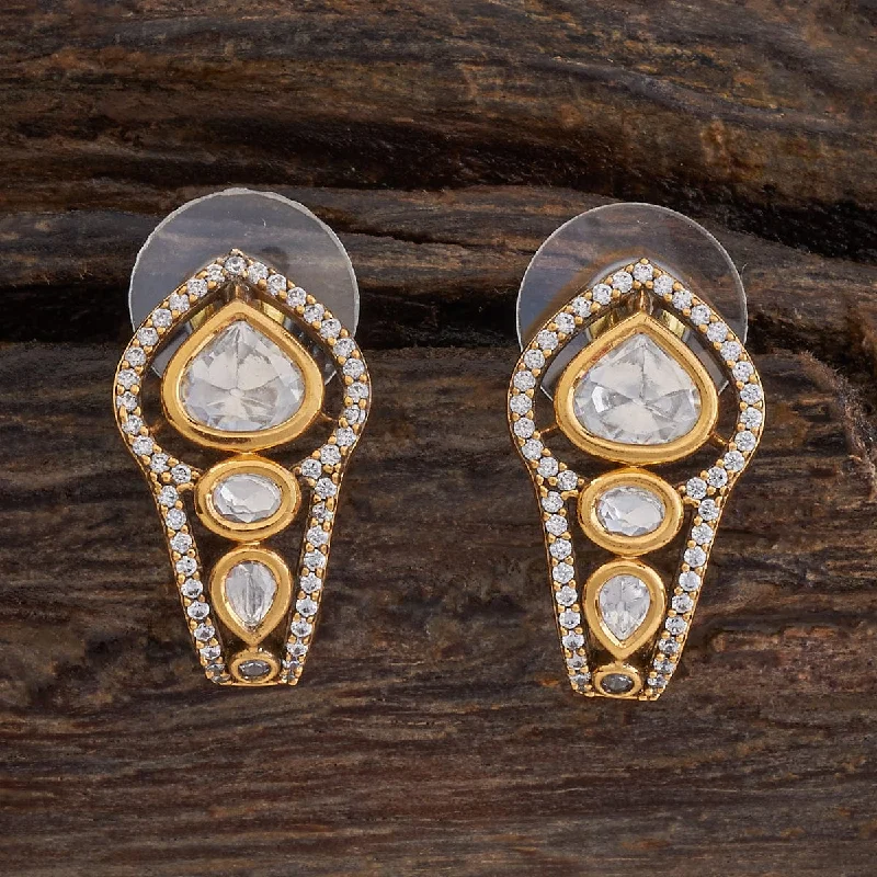 Hoop earrings with floral motifs for a feminine and nature-inspired look-Kundan Earring 174027