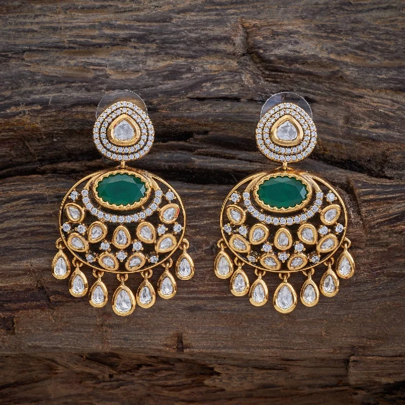 Best hoop earrings with cubic zirconia for a budget-friendly, dazzling look-Kundan Earring 174034