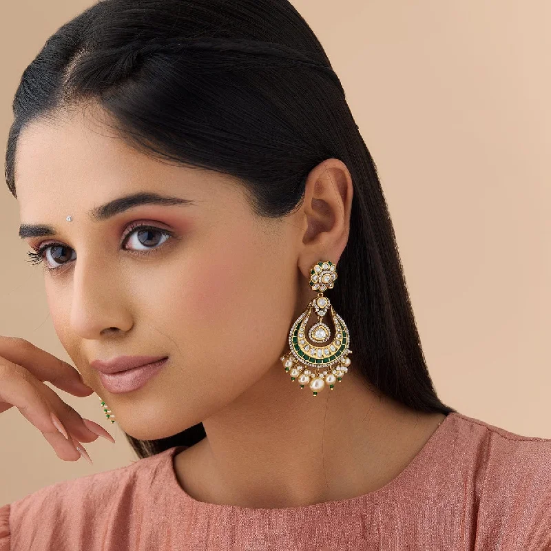 Best hoop earrings with custom engravings for a personalized and meaningful gift-Kundan Earring 176780