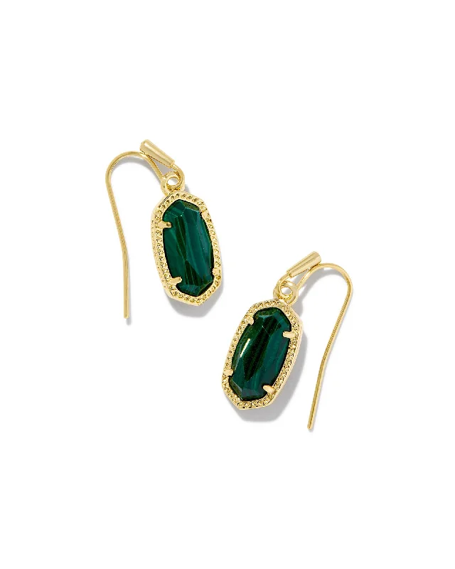 Best hoop earrings with matte finish for a sophisticated, understated design-Lee Earring in Gold Green Malachite