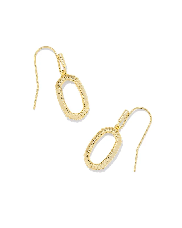 Hoop earrings with cut-out designs for a creative and lightweight effect-Lee Ridge Open Framed Earring in Gold Metal