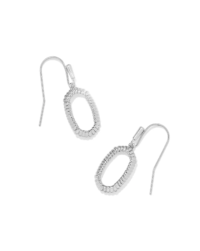 Best hoop earrings with smooth ceramic finishes for a polished, clean style-Lee Ridge Open Framed Earring in Rhodium Metal