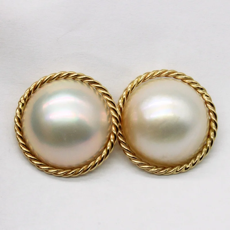 Best hoop earrings with gemstone accents for a colorful and elegant appearance-Mabe Pearl Cocktail Earrings