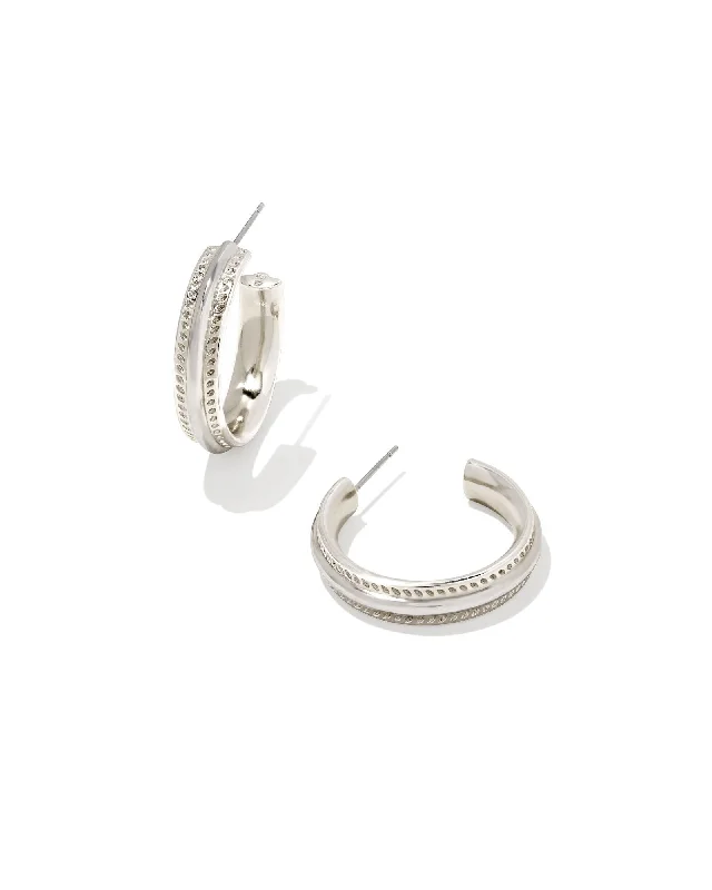 Best hoop earrings with twisted rope designs for a nautical-inspired style-Merritt Hoop Earring in Rhodium Metal