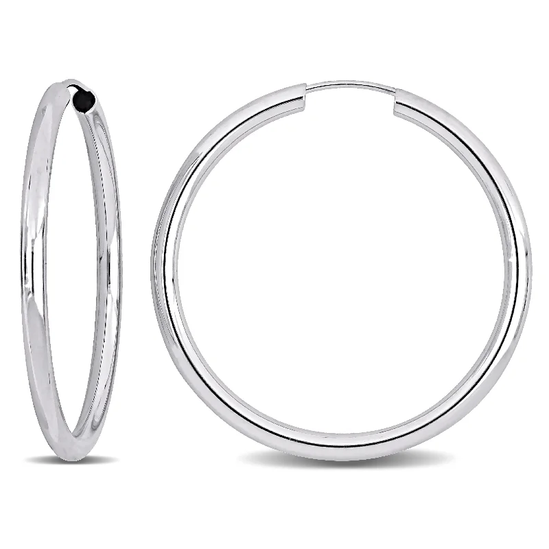 Hoop earrings with infinity loop designs for a continuous and eternal shape-Mimi & Max 30mm Hoop Earrings in 14k White Gold