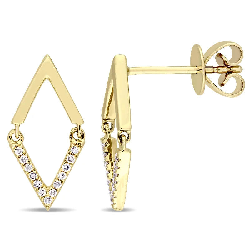 Best hoop earrings with crescent-shaped designs for a bold, moon-inspired style-Mimi & Max Diamond Accent Geometric Earrings in 14k Yellow Gold