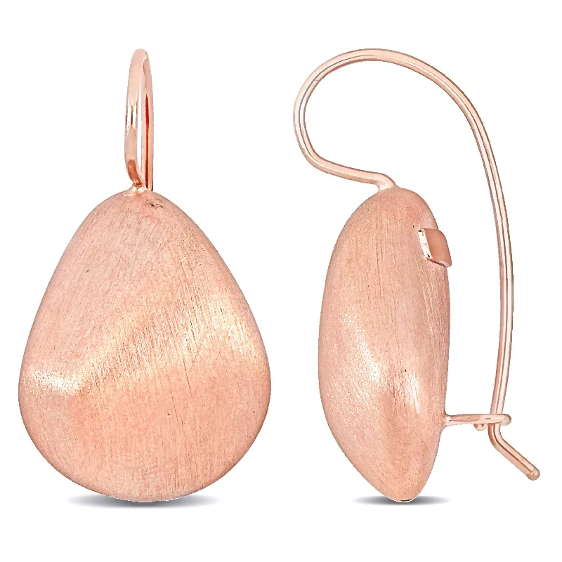 Best hoop earrings with delicate chain details for a trendy and stylish design-Mimi & Max Dome Matt Finish Earrings in 14k Rose Gold