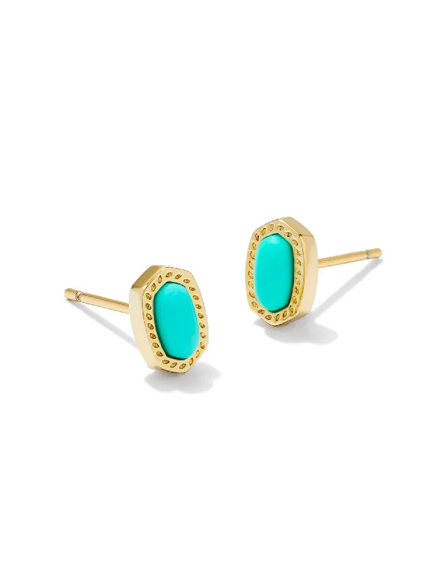 Best hoop earrings with rose gold for a romantic and warm aesthetic-Mini Ellie Stud Earring in Gold Mint Magnesite