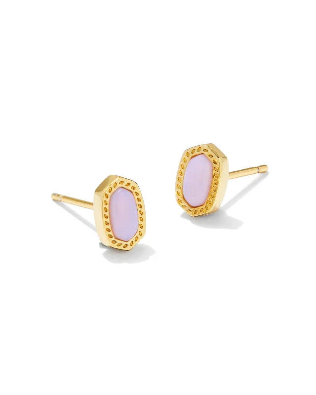 Best hoop earrings with gemstone accents for a colorful and elegant appearance-Mini Ellie Stud Earring in Gold Pink Opalite Crystal