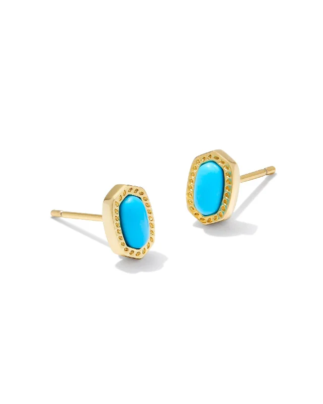 Best hoop earrings with cubic zirconia for a budget-friendly, dazzling look-Mini Ellie Stud Earring in Gold Turquoise Magnesite