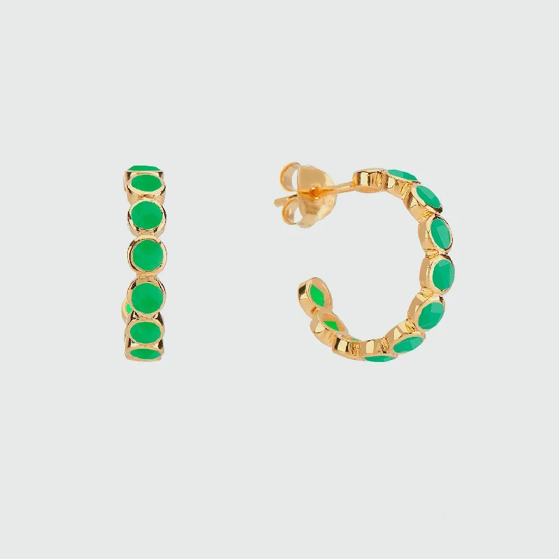 Best hoop earrings with tribal designs for a cultural and exotic aesthetic-Ortigia Chrysoprase & Gold Vermeil Hoop Earrings