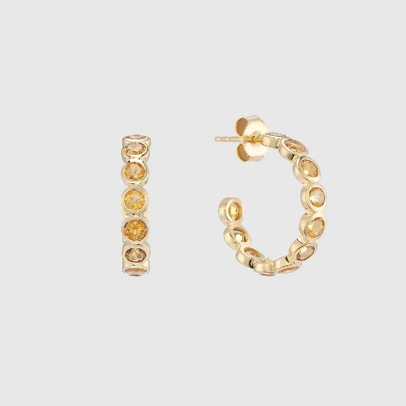 Hoop earrings with hearts for a sweet and romantic gesture-Ortigia Citrine & Gold Vermeil Hoop Earrings