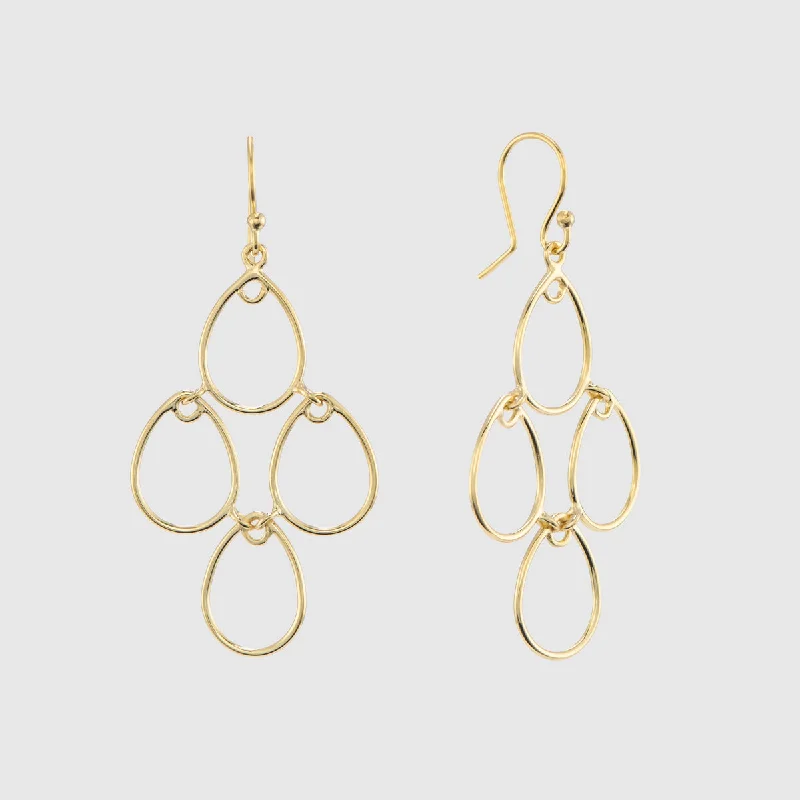 Best hoop earrings with tribal designs for a cultural and exotic aesthetic-Palermo Polished Yellow Gold Art Deco Earrings