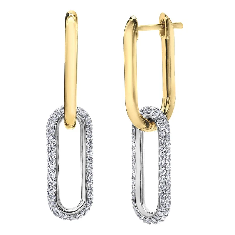 Stylish hoop earrings with diamond accents for an elegant and sparkling effect-Pavé Set Diamond Chain-Link Earrings