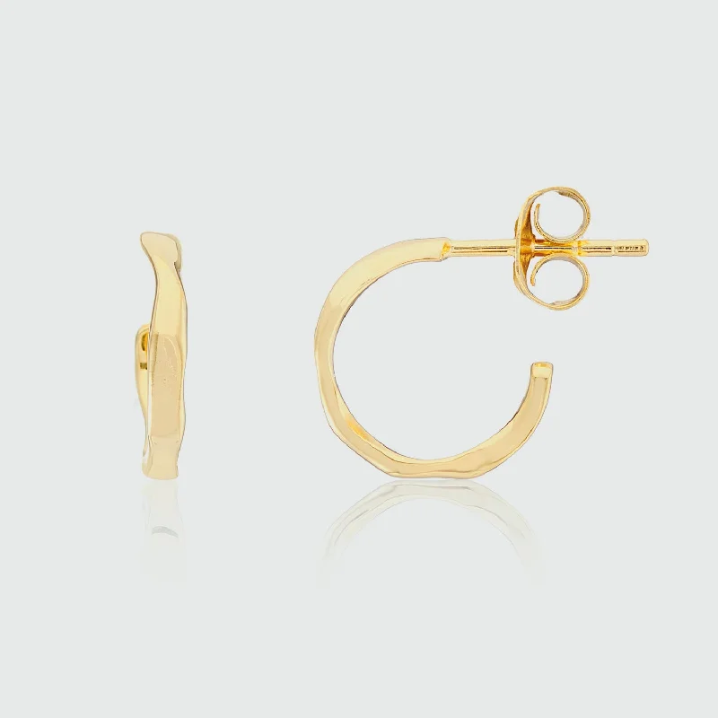 Best hoop earrings with Swarovski crystals for added sparkle and luxury-Ronda Mini Piccolo Polished Gold Vermeil Hoop Earrings