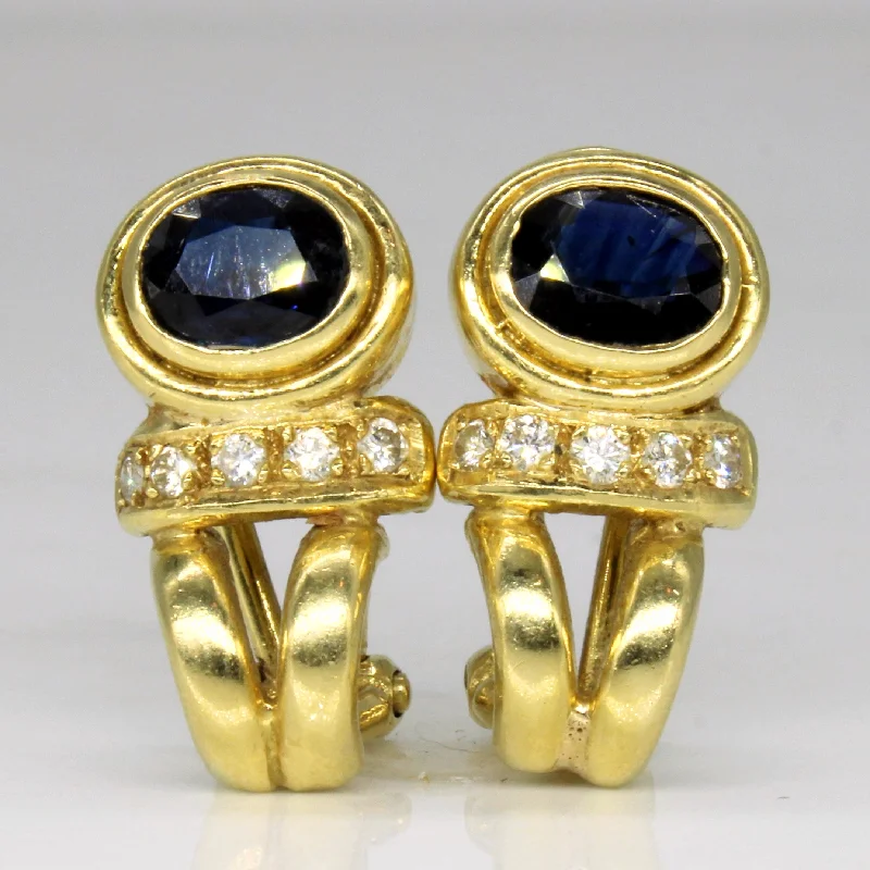 Hoop earrings with oversized designs for a bold, fashion-forward statement-Sapphire & Diamond Earrings | 1.50ctw, 0.20ctw |