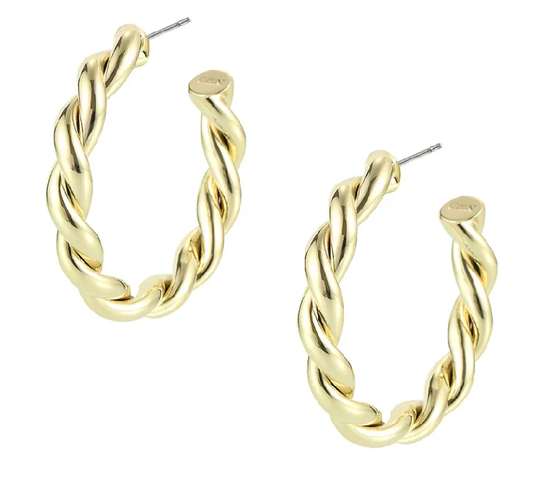 Best hoop earrings with baroque pearls for a luxurious and elegant vibe-Sea Breeze Wrapped Hoop Earring in Gold