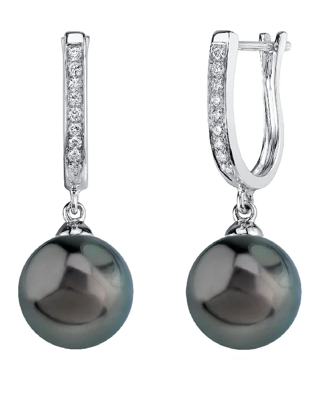 Best hoop earrings with matte finish for a sophisticated, understated design-Black Tahitian Pearl & Diamond Captivate Dangle Earrings