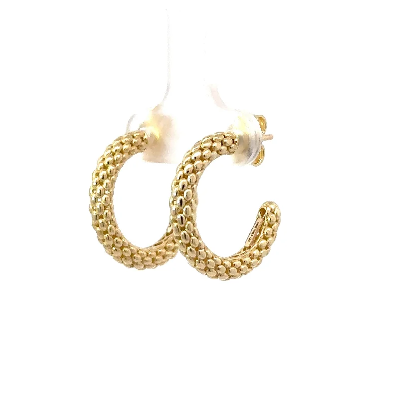 Best hoop earrings with braided leather for a rustic, stylish finish-Textured Open Hoop Earrings