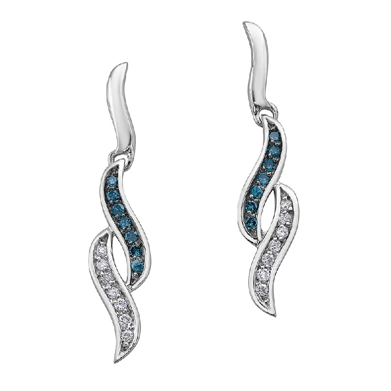 Hoop earrings with tortoiseshell designs for a chic and classic style-White and Blue Diamond Earrings